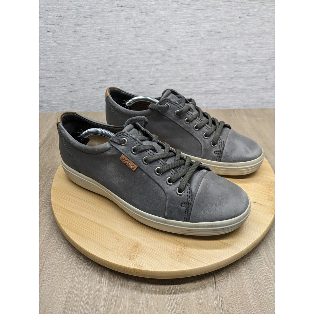 ECCO Leather Sneakers Casual Walking‎ Shoes Comfort Minimalist Gray 41 soft 7